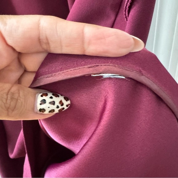 Kate Spade Satin Crepe Flutter Sleeve Shift Dress Size 4 Burgundy Red Work Event - Picture 7 of 9